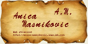 Anica Masniković vizit kartica